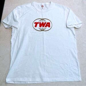 NEW ORIGINAL TWA Hotel Vintage Logo Tee shirt XL White Trans World Airlines
